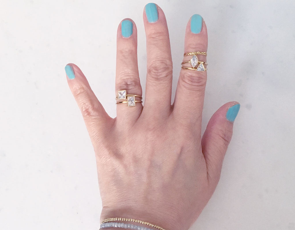 Square shape CZ ring #HC16008