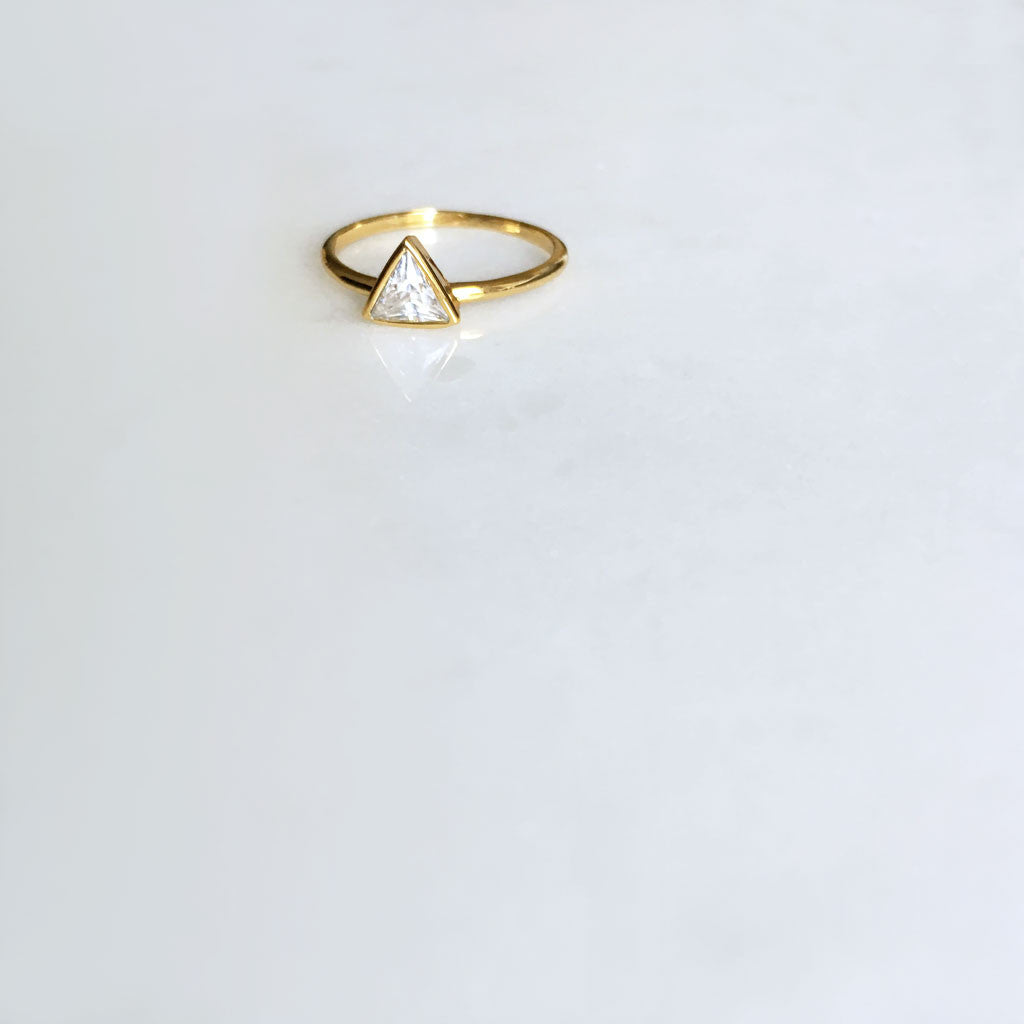 Triangle shape CZ ring #HC16011