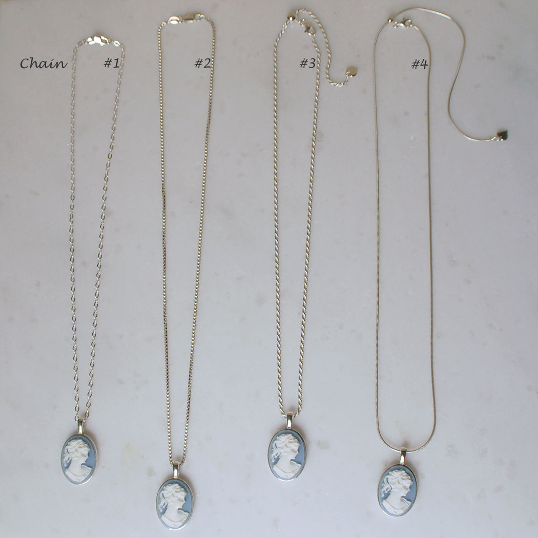 Blue Cameo Necklace #LJ18015