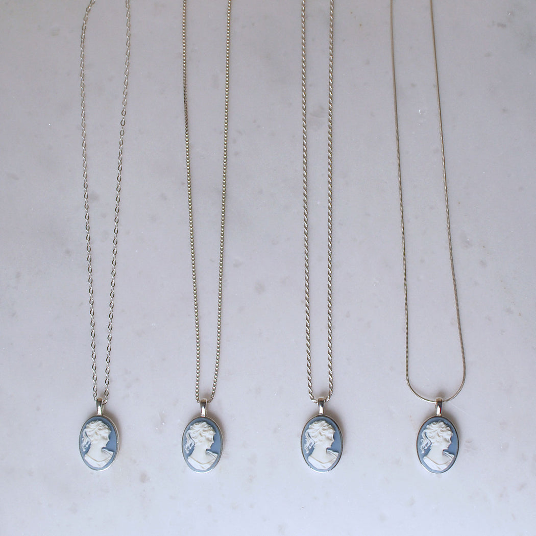 Blue Cameo Necklace #LJ18015