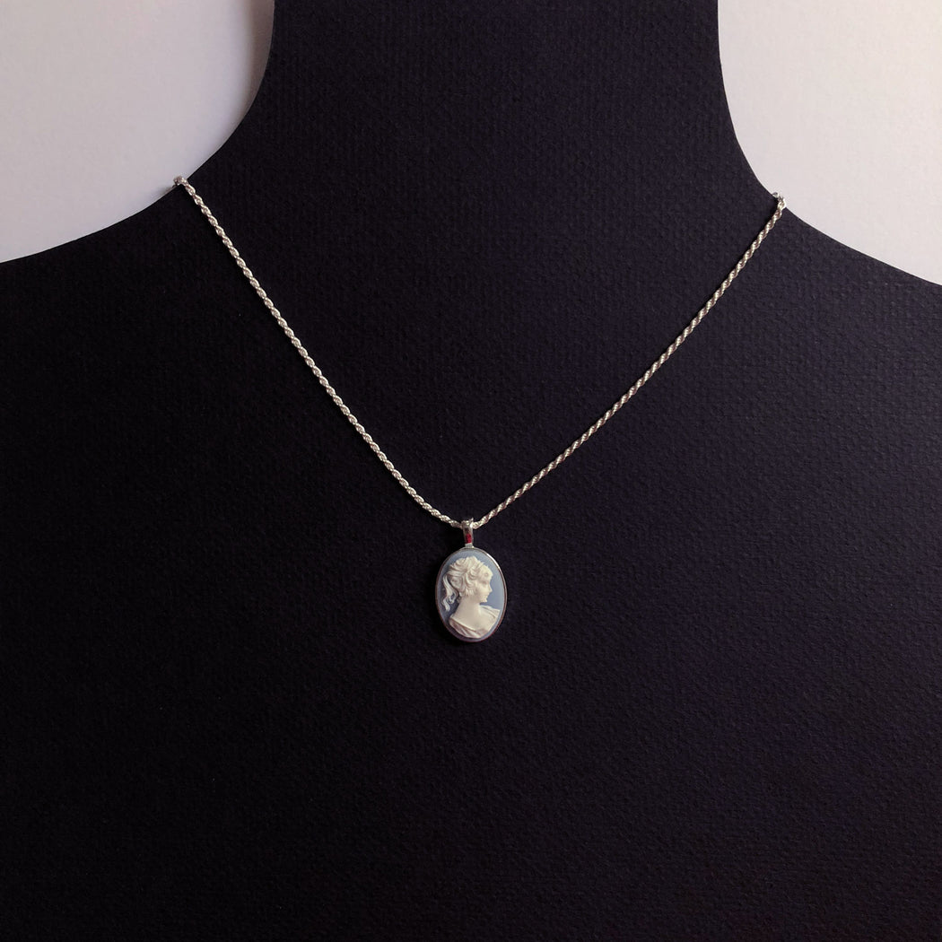 Blue Cameo Necklace #LJ18015