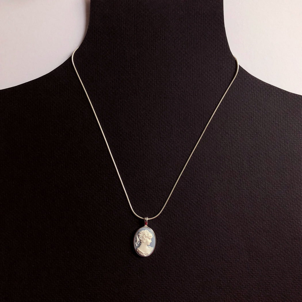 Blue Cameo Necklace #LJ18015