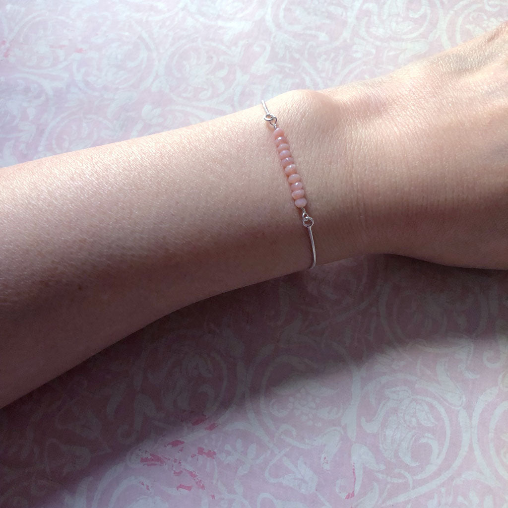October Pink Opal bracelet #LJ18010
