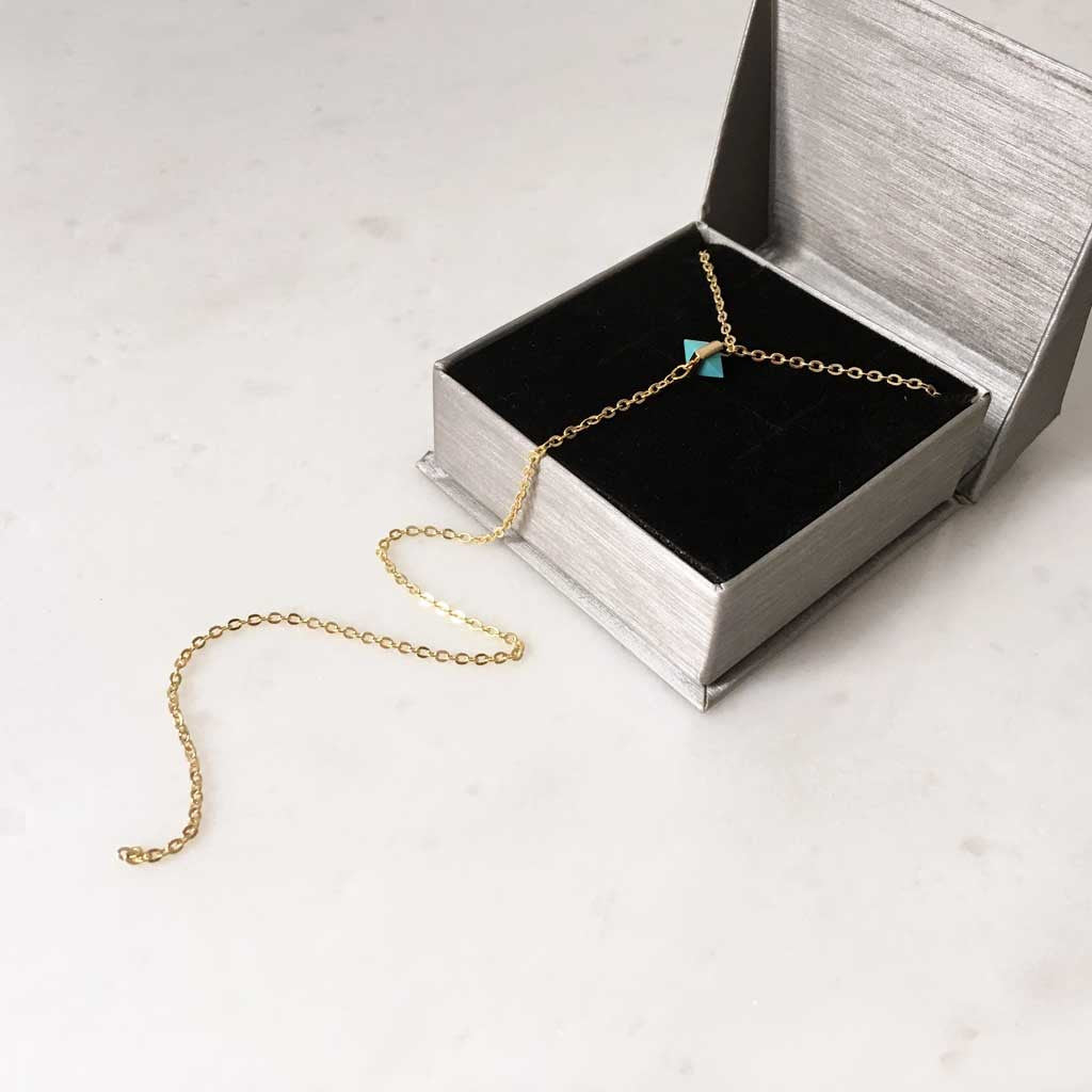 Isla necklace with turquoise #FT16007 - LOVEinJEWEL