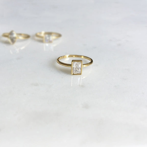 Rectangle shape CZ ring #HC16009