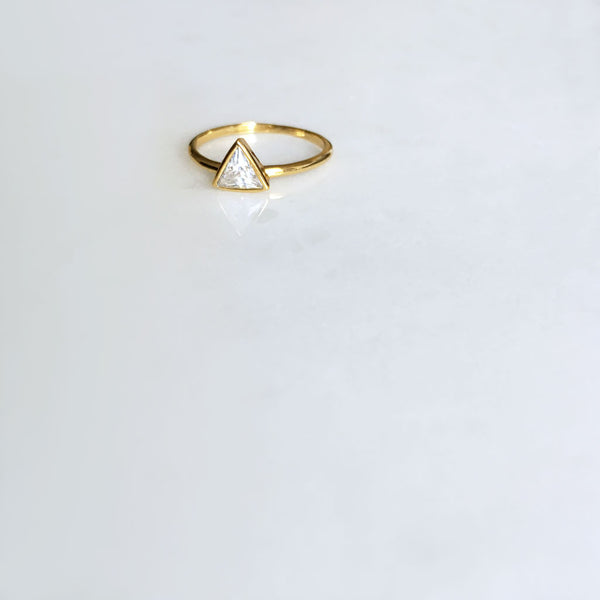 Triangle shape CZ ring #HC16011