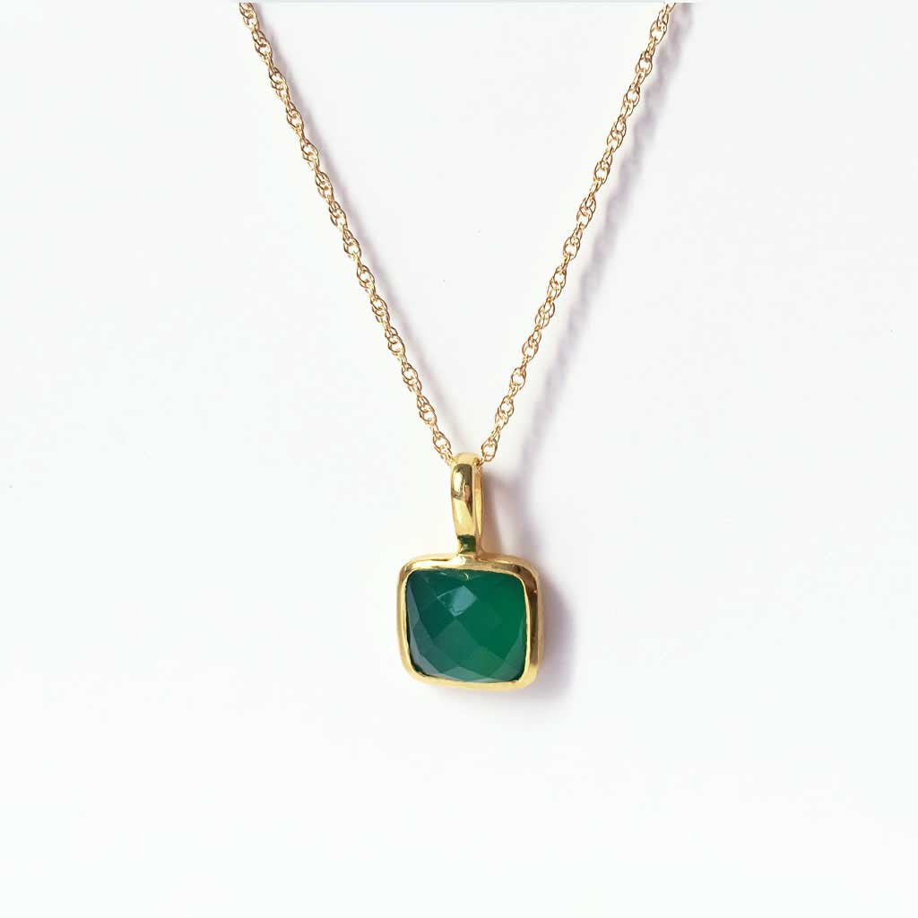 Green chalcedony necklace #TR16002 - LOVEinJEWEL