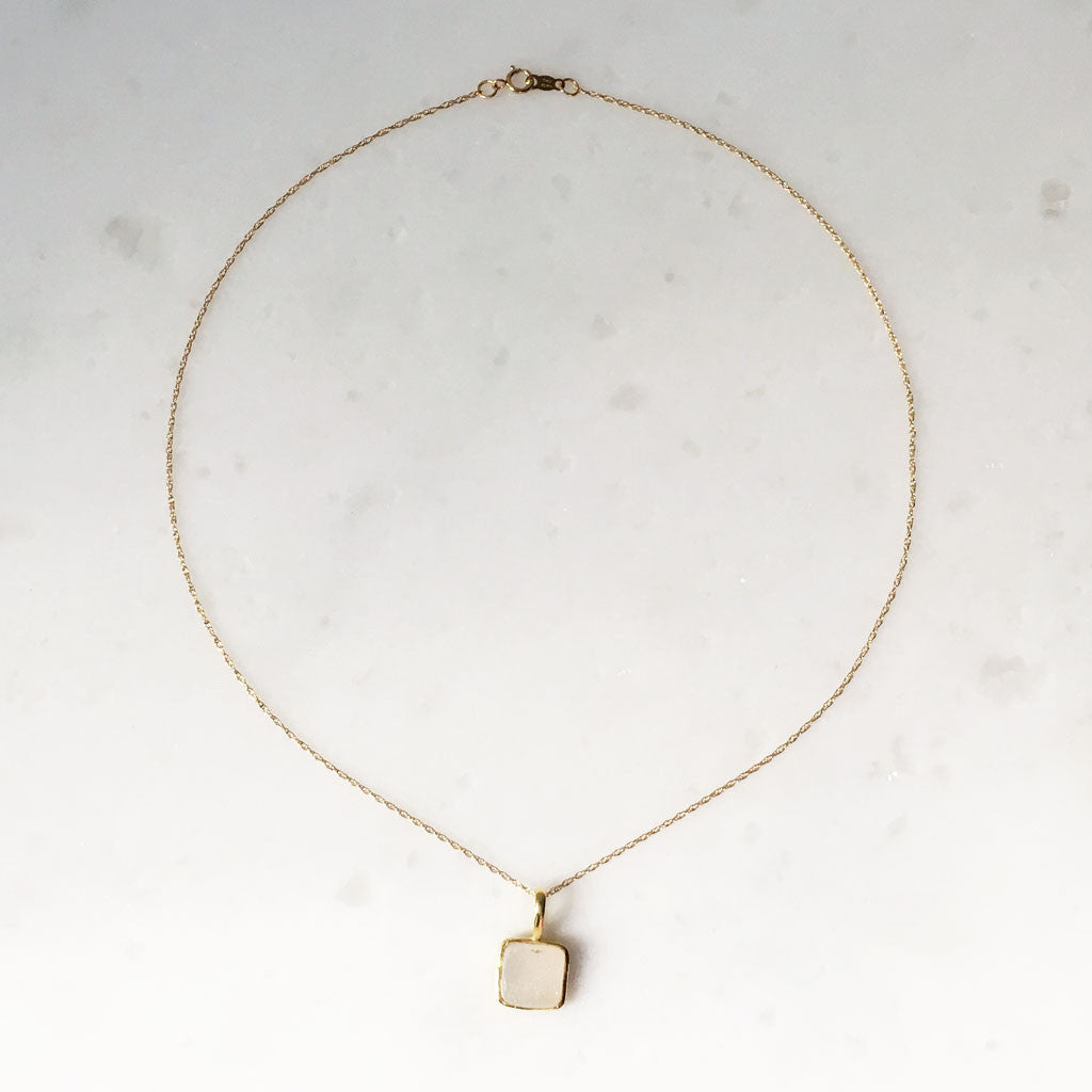 White druzy necklace #TR16004 - LOVEinJEWEL