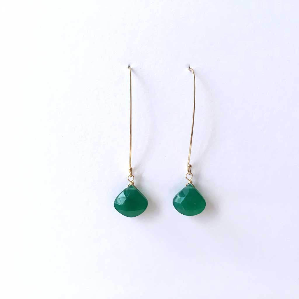 Green chalcedony earrings #TR16010 - LOVEinJEWEL