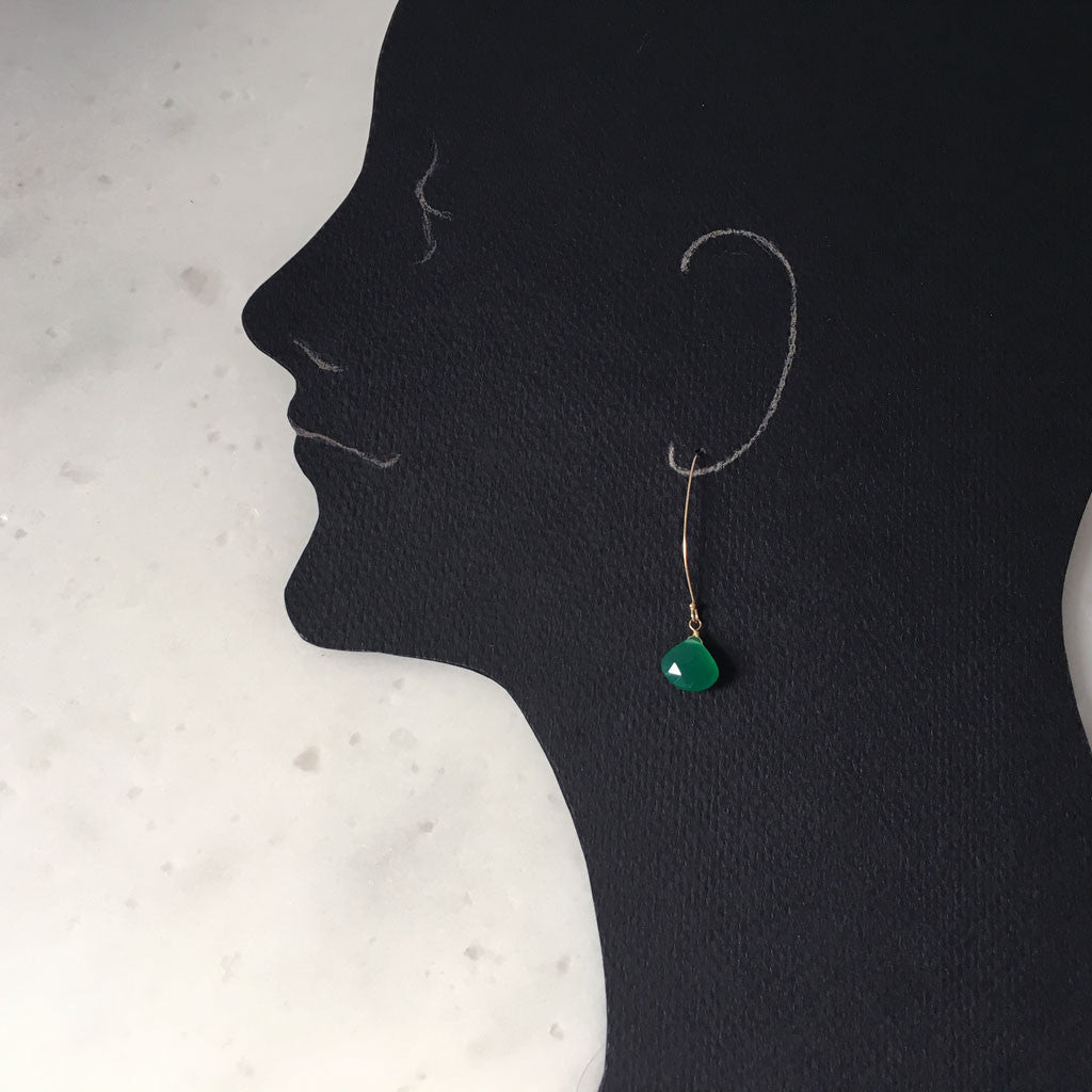 Green chalcedony earrings #TR16010 - LOVEinJEWEL