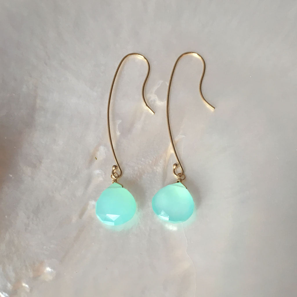 Blue chalcedony earrings #TR16011 - LOVEinJEWEL