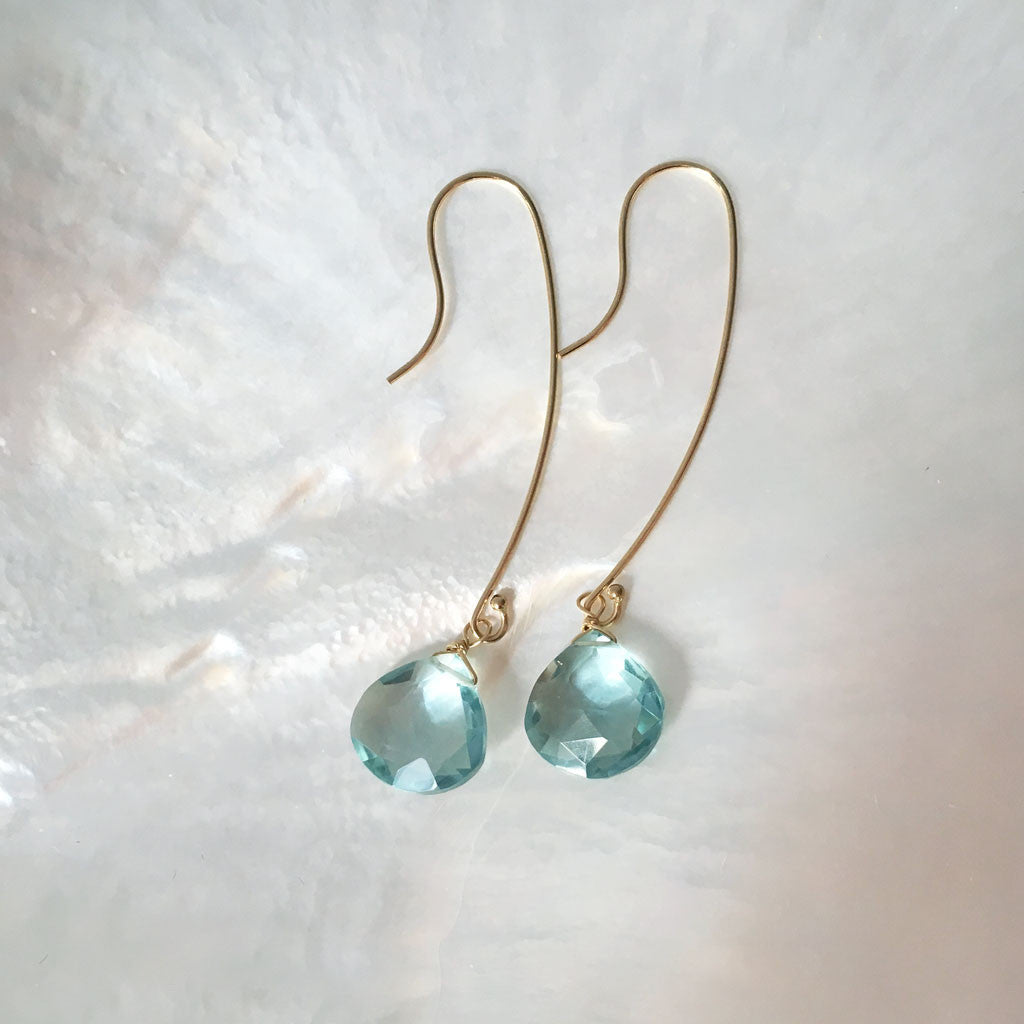 Blue topaz earrings #TR16012 - LOVEinJEWEL